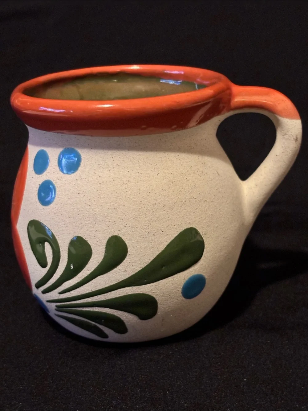 Mexican Handpainted Pottery Mug.